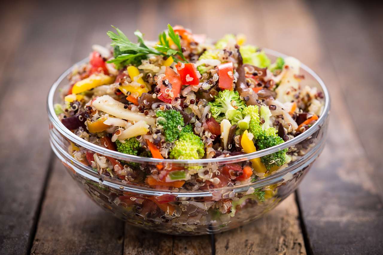 Red quinoa salad for health and taste during season change