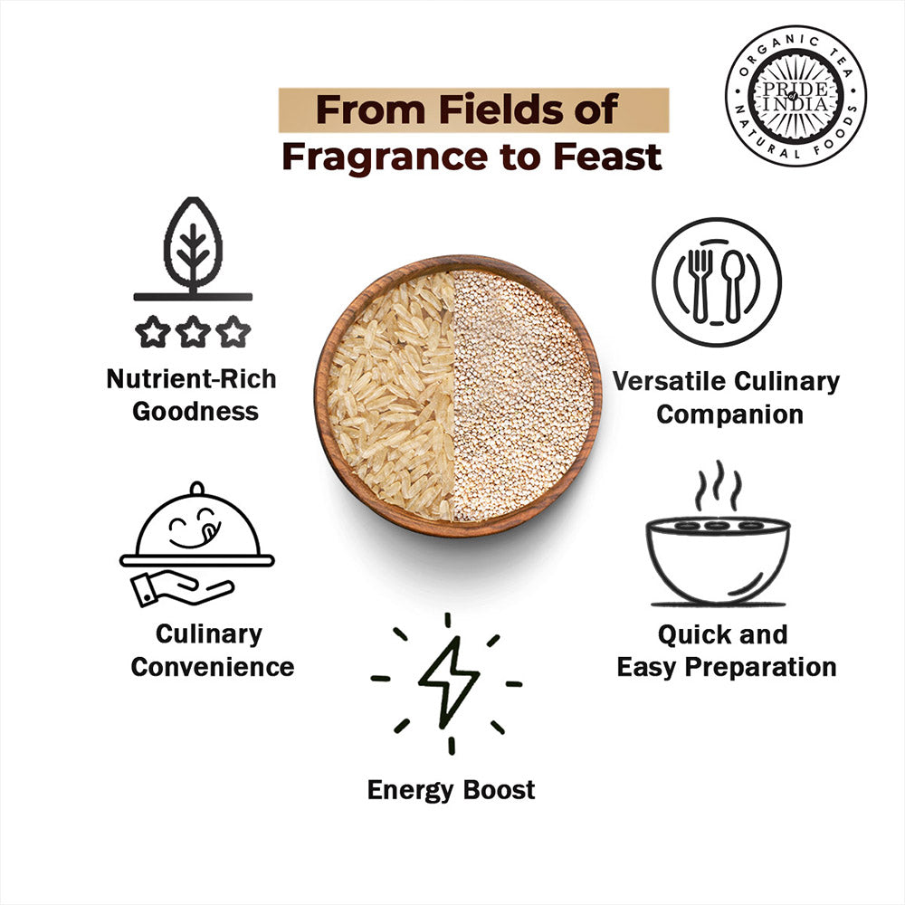 Quinoa & Brown Basmati Whole Grain Mix - Protein Rich Super Grain Jar - Pride Of India