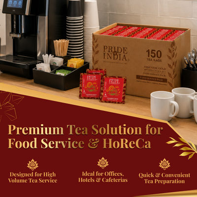 Pride of India Assamese Gold Black Tea - 150 Individually Wrapped Full Leaf Pyramid Tea Bags | Bulk Pack for Food Service, Restaurants, Cafes, Hotels, Offices & Daily Tea Drinkers