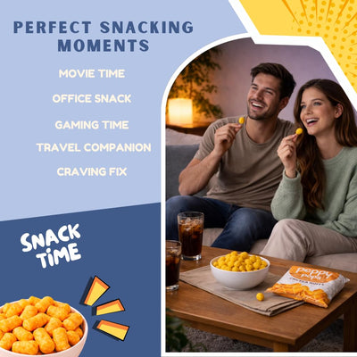 Peppy Pops Chickpea Puffs Masala Magic Flavor - 6 Pack, 12 oz | Indian Spiced High Protein Snacks | Crunchy Better-for-You Snack and Healthy Alternative to Chips with 6g Protein Per Bag