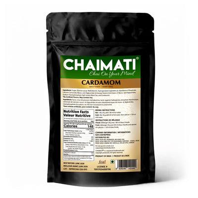 Chaimati Cardamom Dairy-Free Chai Mix, 2 LB (908 gm) | Sweetened, Vegan, Gluten Free, No Artificial Flavors | Instant Powdered Tea, Makes 30 Cups | Elaichi Flavor | Ready in Seconds | Hot or Iced