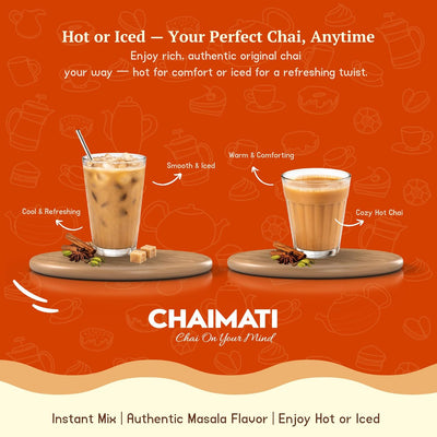 Chaimati Unsweetened Original Chai Mix, 2 LB (908 gm) | No Added Sugar, Gluten Free, Dairy Based | Instant Powdered Tea, Makes 75 Cups | Ready in Seconds | No Artificial Flavors | Hot or Iced