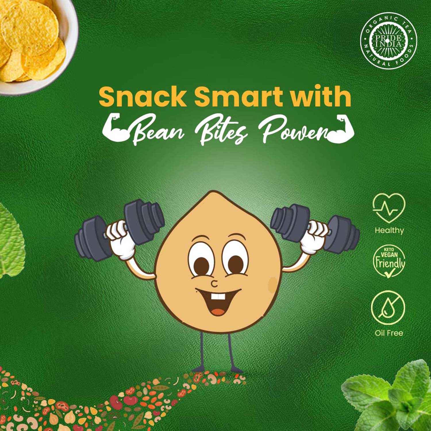 Bean Bites Minty Crunch Lentil Crisp - Pride Of India