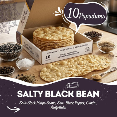 Salty Black Bean Namkeen Papadum Lentil Crisp