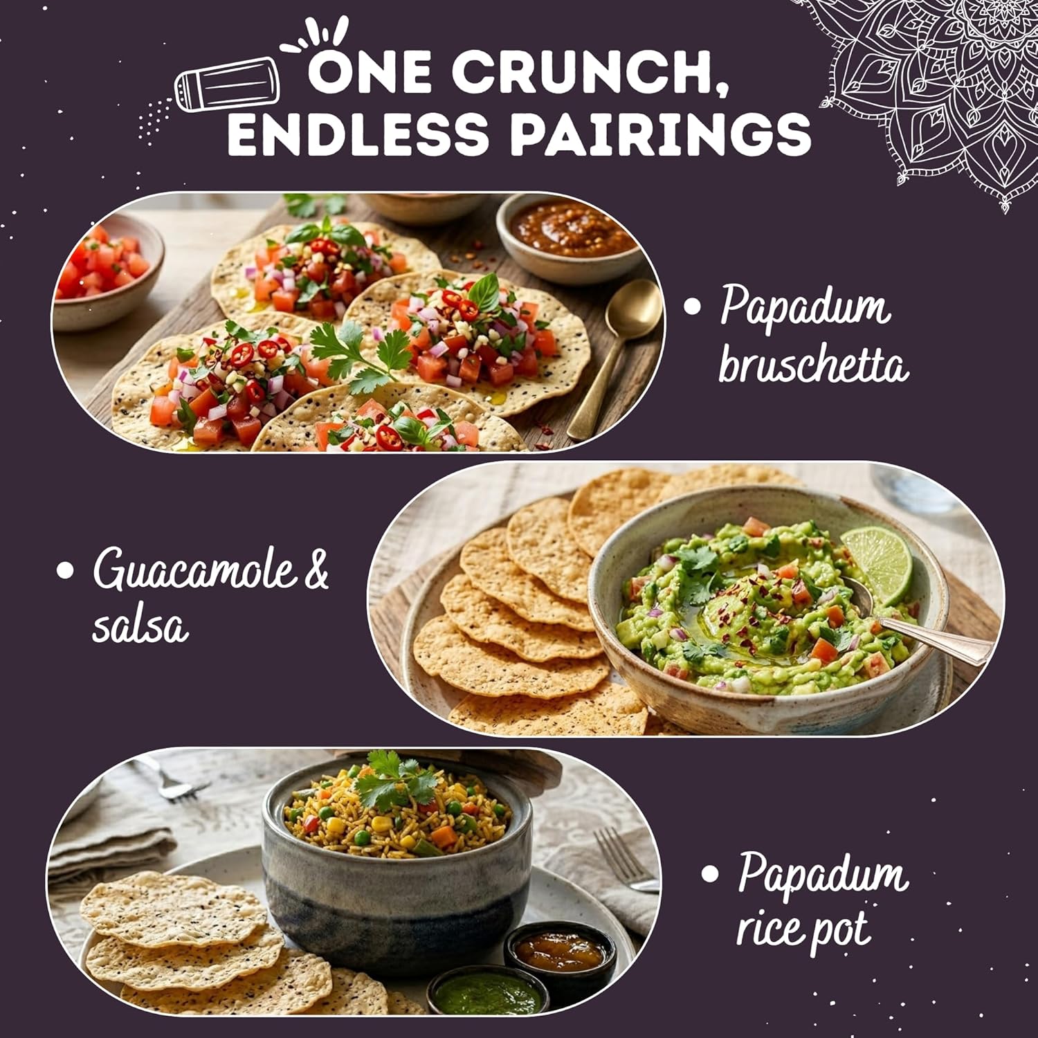 Salty Black Bean Namkeen Papadum Lentil Crisp