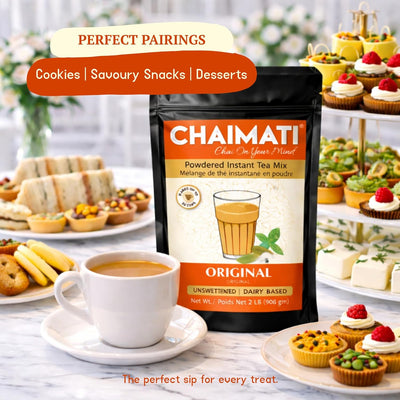 Chaimati Unsweetened Original Chai Mix, 2 LB (908 gm) | No Added Sugar, Gluten Free, Dairy Based | Instant Powdered Tea, Makes 75 Cups | Ready in Seconds | No Artificial Flavors | Hot or Iced