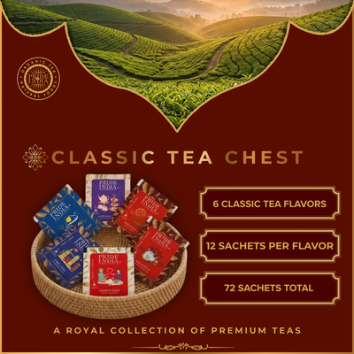 Premium Tea Chest – 6 Flavors, 72 Tea Bags (Classic & Herbal Options) - Pride Of India