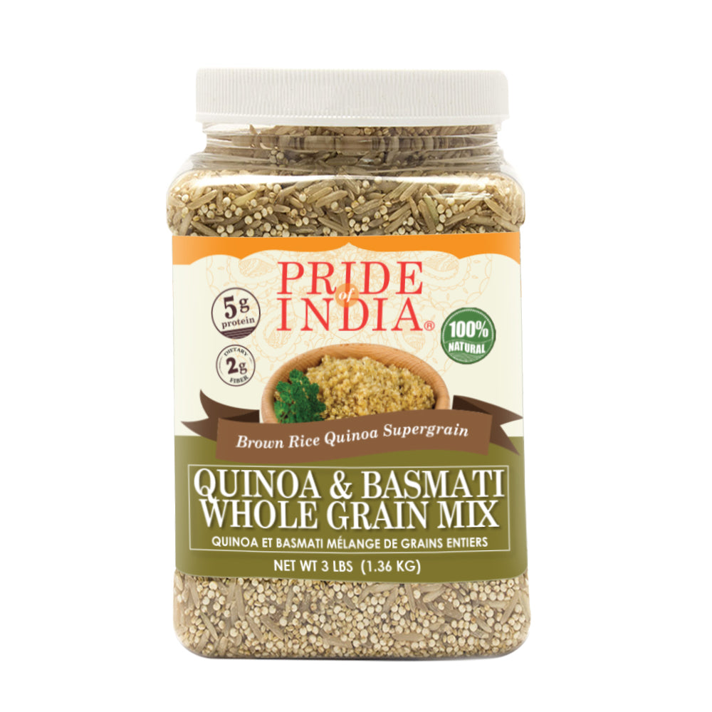 Quinoa & Brown Basmati Whole Grain Mix - Protein Rich Super Grain Jar - Pride Of India