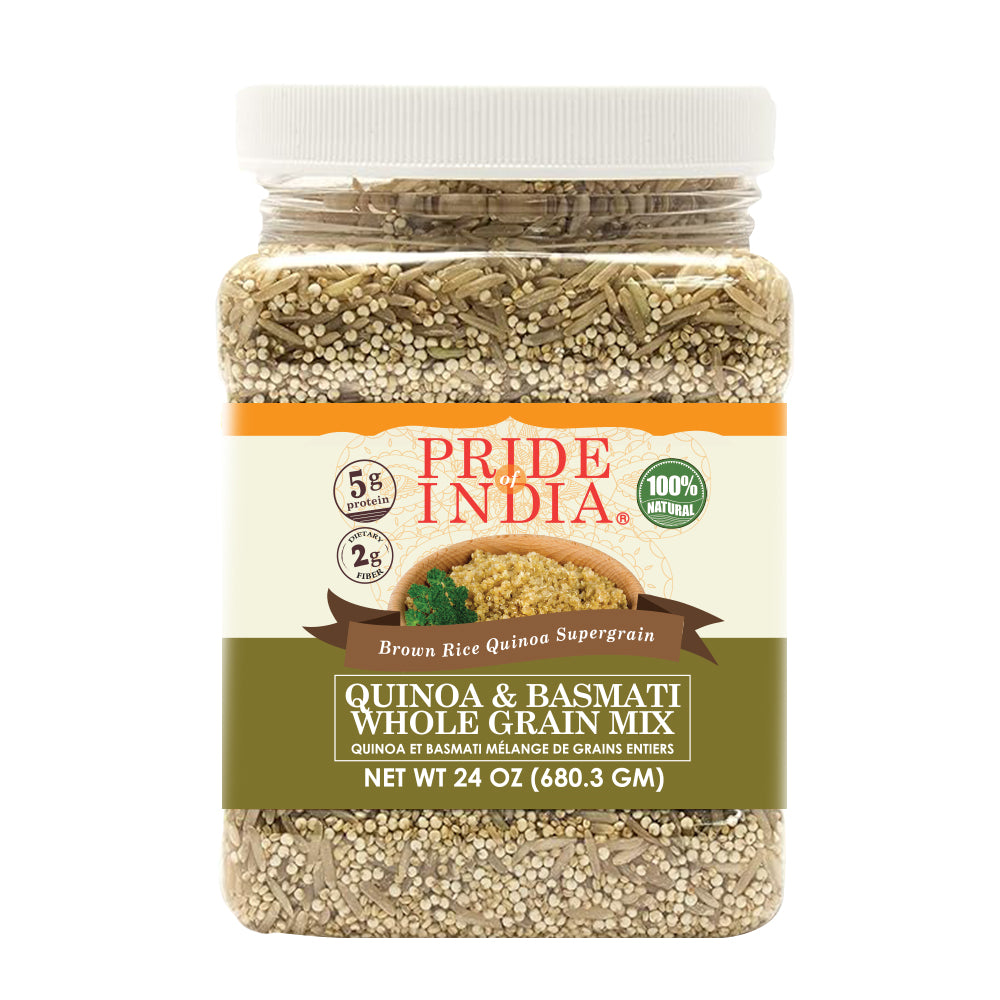 Quinoa Brown Basmati Whole Grain Mix Protein Rich Super Grain Jar