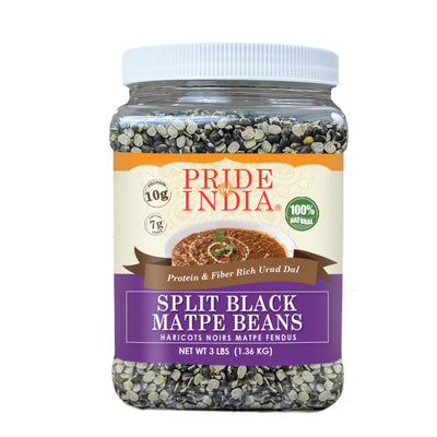 Indian Split Black Gram Matpe Beans - Protein & Fiber Rich Urad Dal Jar - Pride Of India