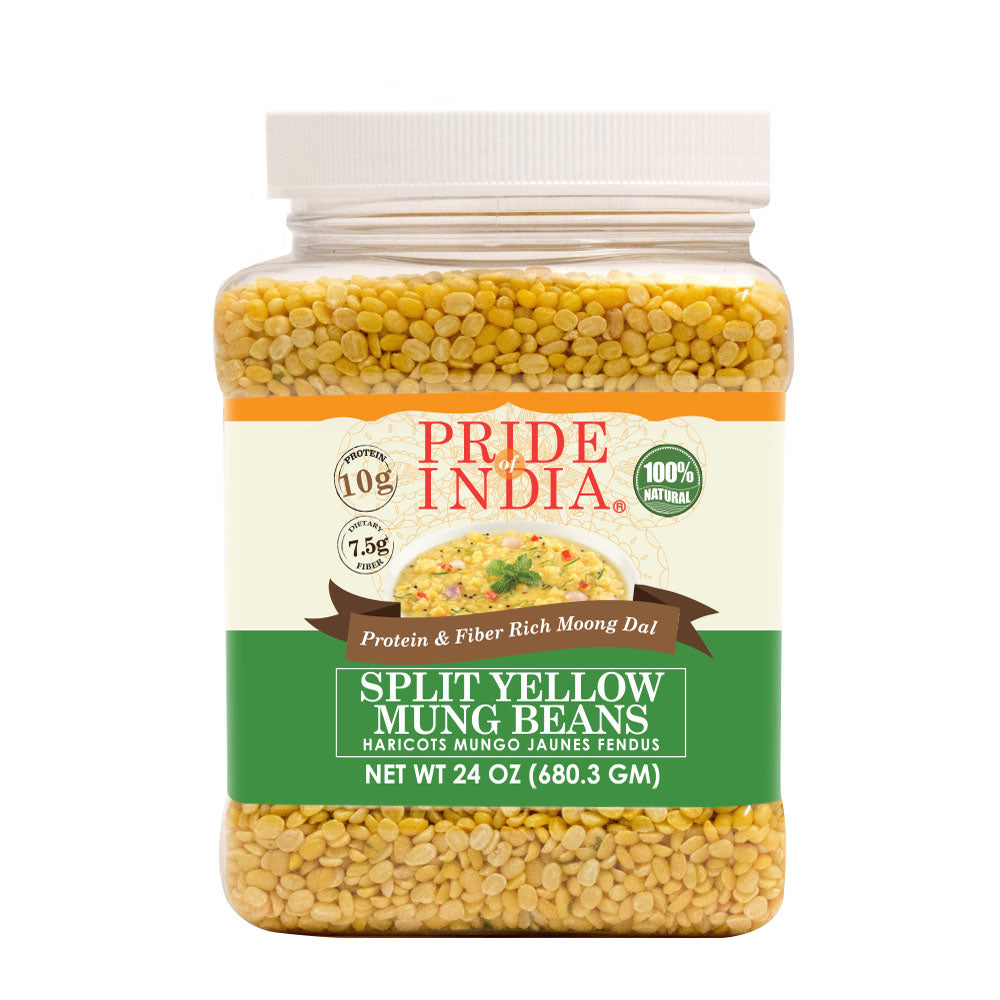 Indian Split Yellow Mung Lentils - Protein & Fiber Rich Moong Dal Jar - Pride Of India