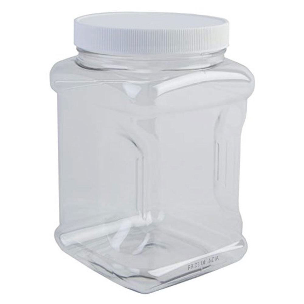 Clear PET Plastic Grip Dry Liquid Food Storage Jars w Caps Food Grade BPA Free