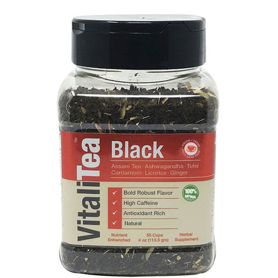 VITALITEA Natural Black Loose Leaf Herbal Health Tea - Pride Of India