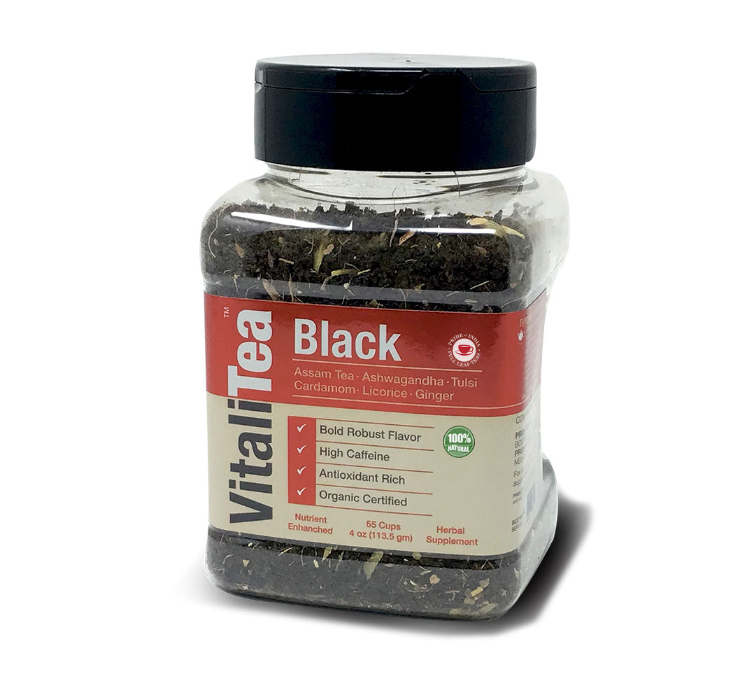 VITALITEA Natural Black Loose Leaf Herbal Health Tea - Pride Of India